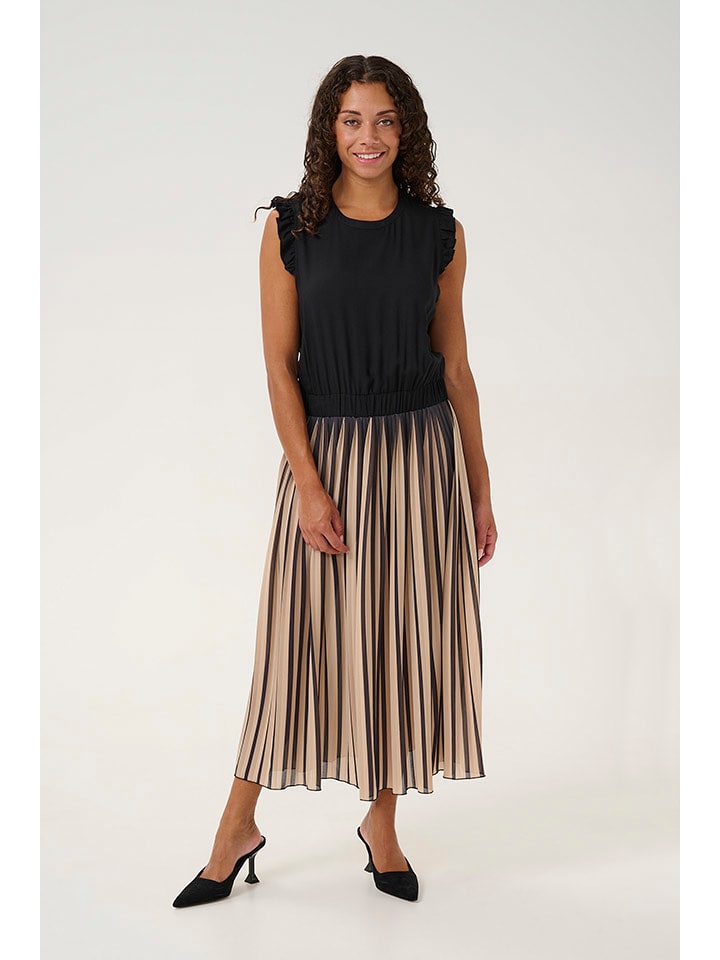 CULTURE Sukienka w kolorze czarno-kremowym rozmiar: XS