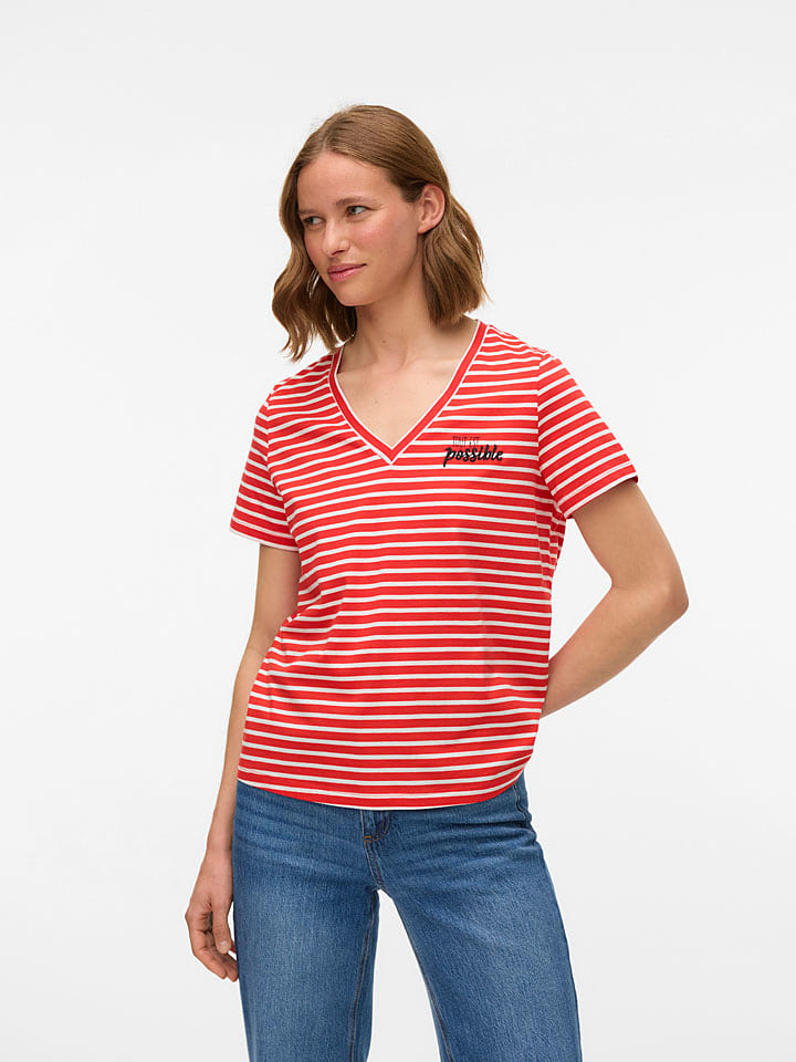 Vero Moda Koszulka w kolorze czerwonym rozmiar: L