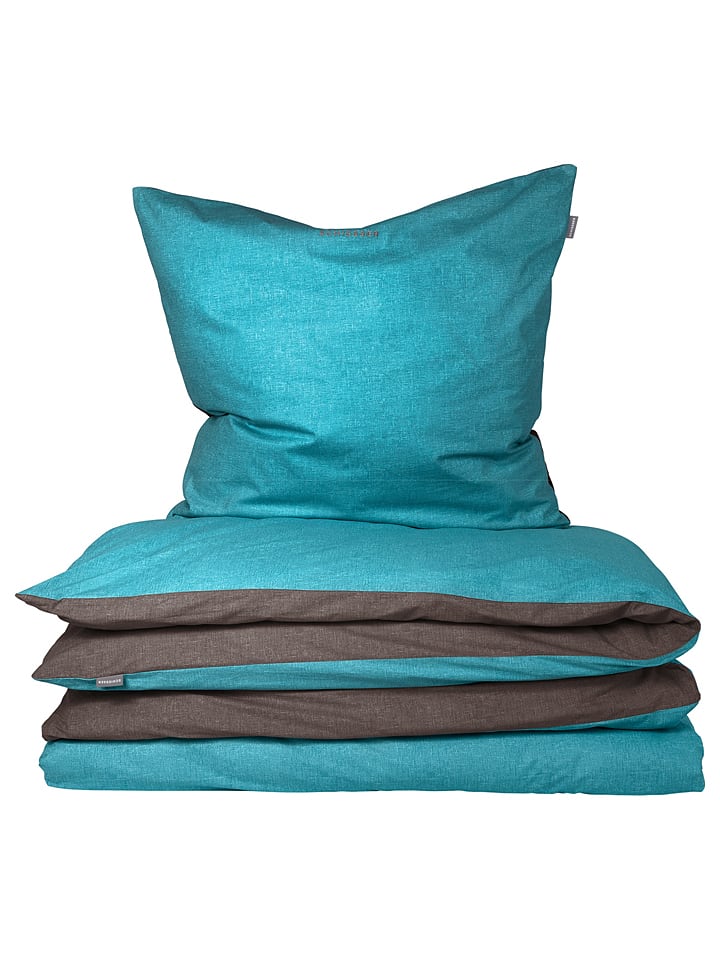 Schiesser Komplet pościeli renforcé w kolorze antracytowo-turkusowym rozmiar: 155x220 cm