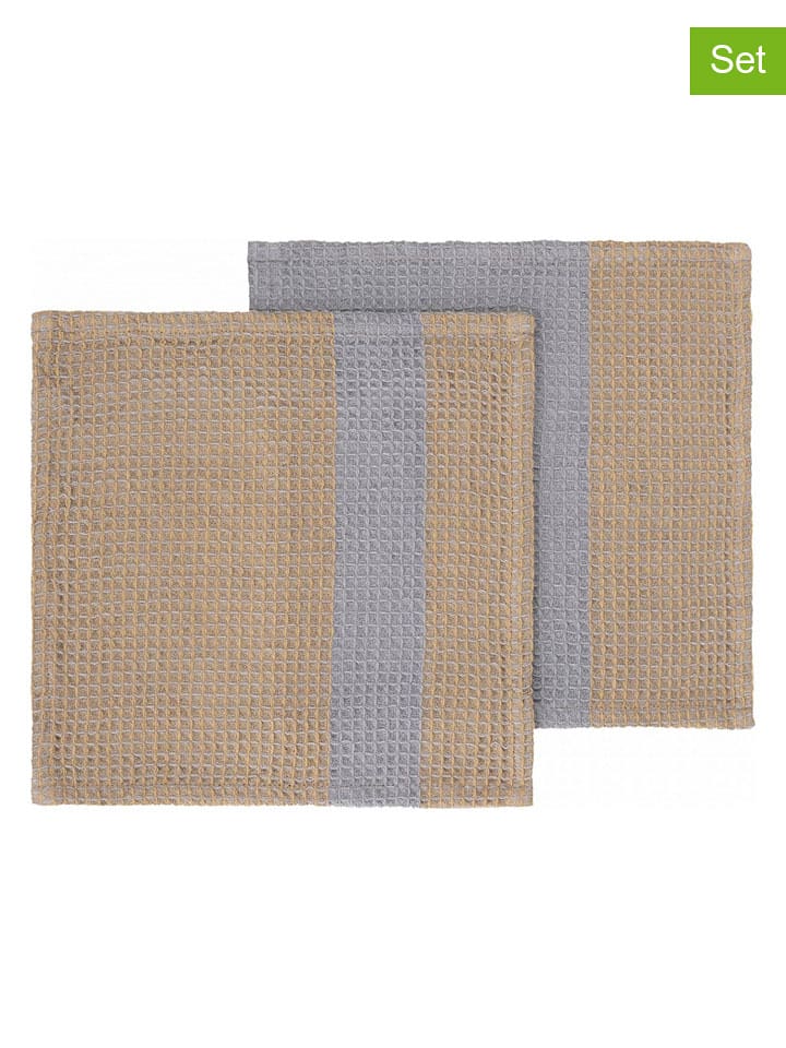 Blomus Ściereczki (2 szt.) "Gano" w kolorze beżowo-szarym do naczyń - 25 x 25 cm rozmiar: onesize