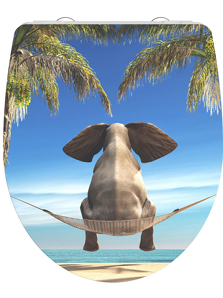 Schütte Wolnoopadająca deska WC "Happy elephant" w kolorze błękitnym rozmiar: onesize