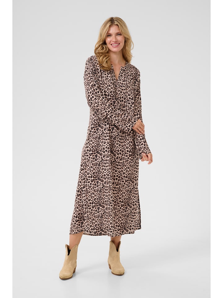 Kaffe Sukienka w kolorze beżowo-brązowym rozmiar: 40