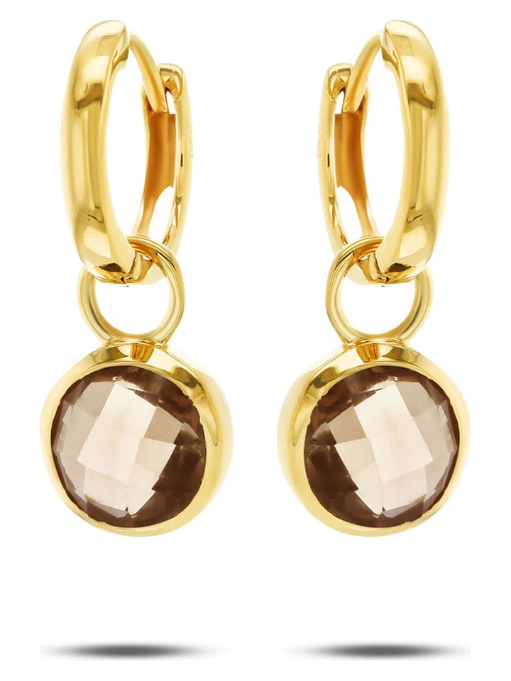 Les Petites Précieuses Pozłacane kolczyki-kreole z kwarcem rozmiar: onesize