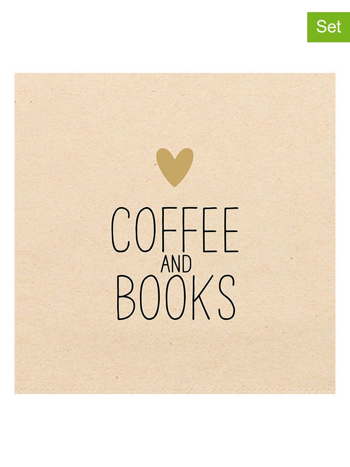 ppd Serwetki (40 szt.) "Coffee & Books" w kolorze beżowo-czarnym rozmiar: onesize