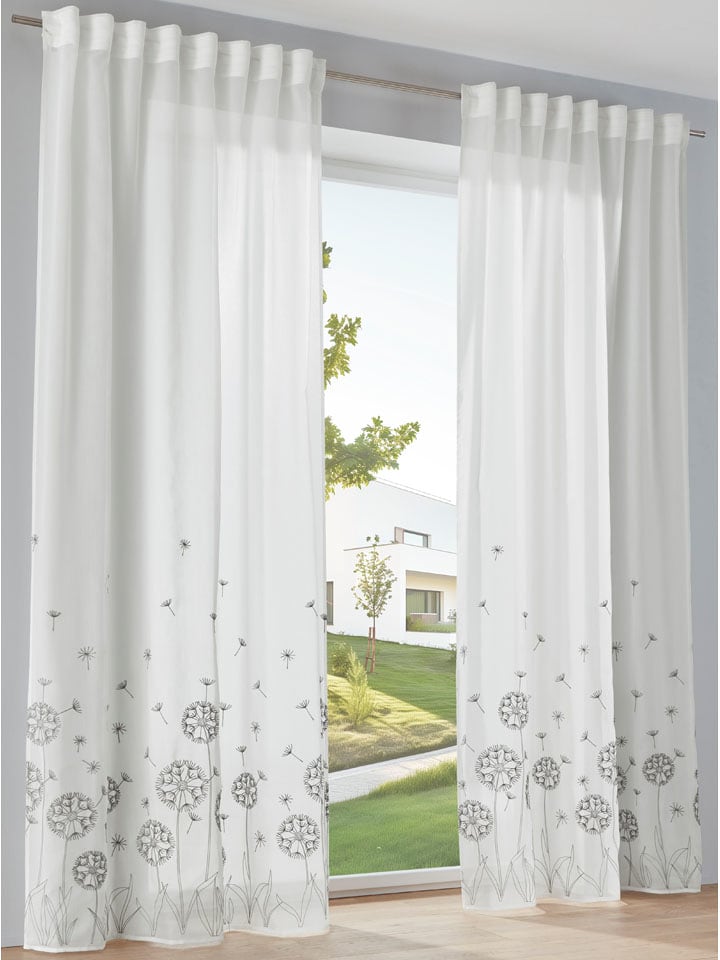 heine home Firanka dekoracyjna w kolorze białym rozmiar: 245x130 cm