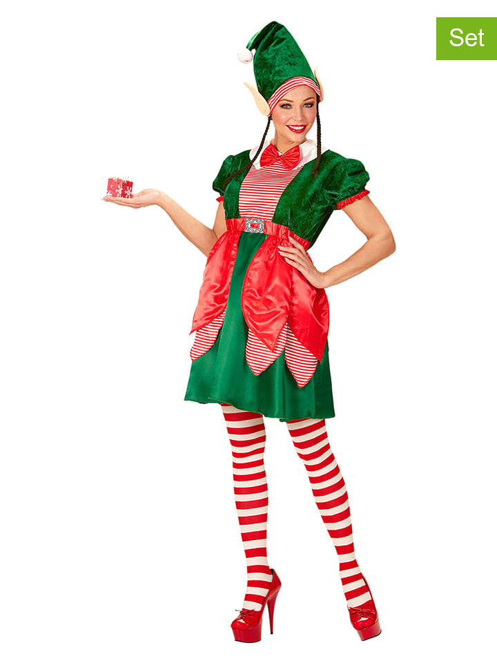 Widmann 2-częściowy kostium "Santa's Little Helper" w kolorze czerwono-ciemnozielonym rozmiar: S