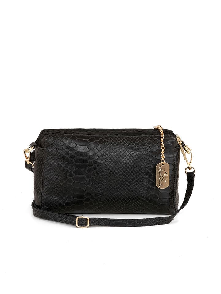 Anna Morellini Skórzana torebka "Luigina" w kolorze czarnym - 25 x 16 x 7 cm rozmiar: onesize