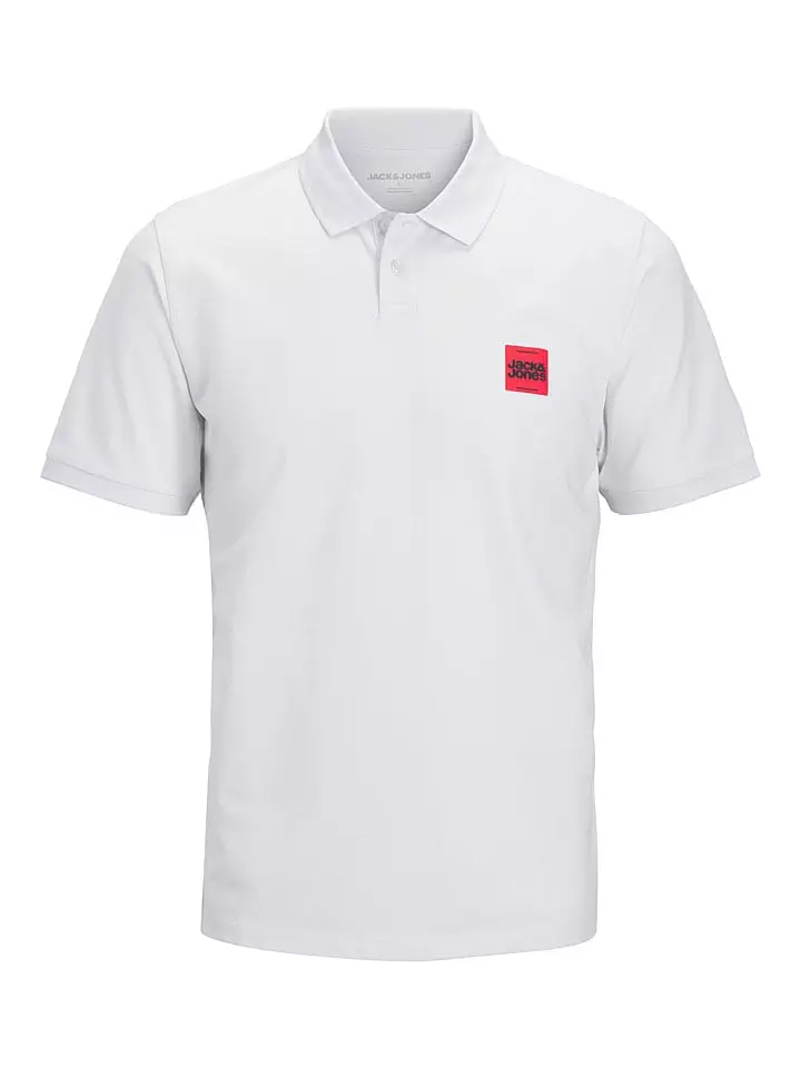 Jack & Jones Koszulka polo "Brady" w kolorze białym rozmiar: M
