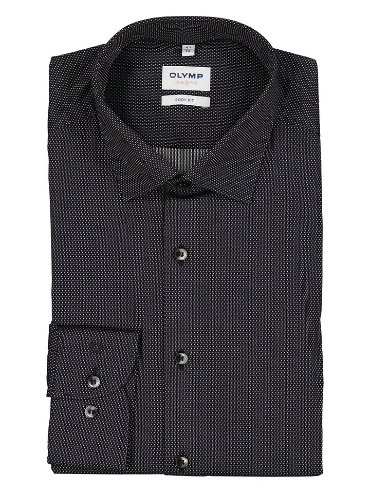 OLYMP Koszula "Level 5" - Body fit - w kolorze czarnym rozmiar: 38