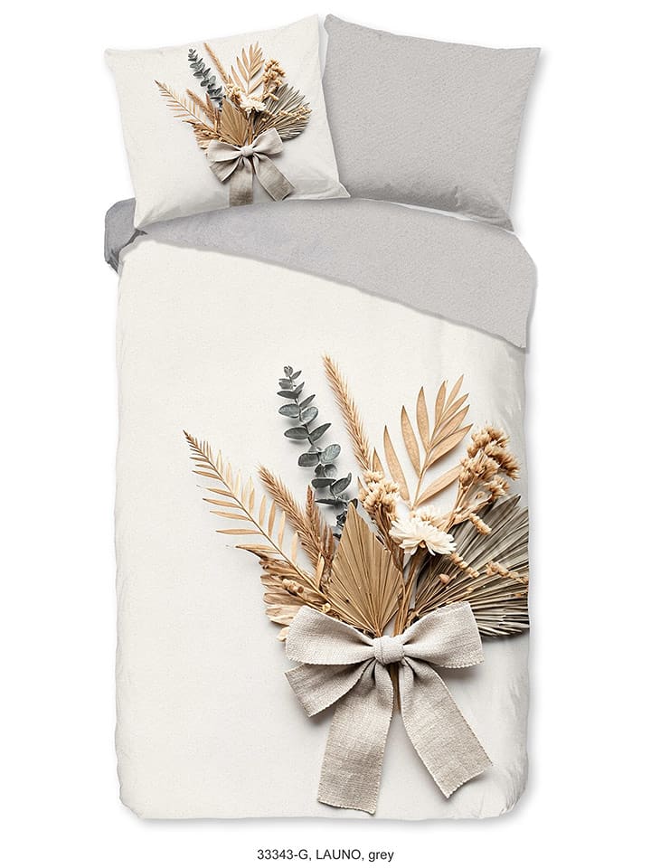 Good Morning Komplet pościeli "Launo" w kolorze kremowo-szarym rozmiar: 155x220 cm