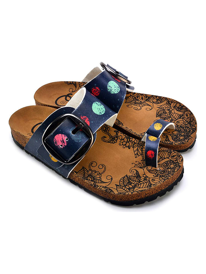 Calceo Japonki w kolorze granatowym ze wzorem rozmiar: 38