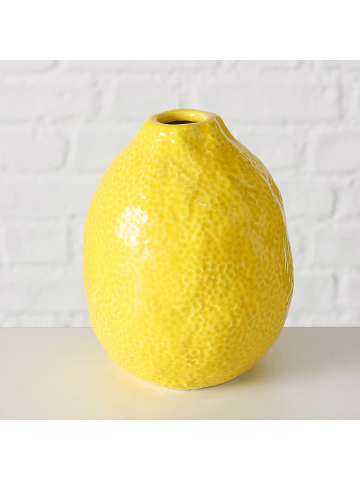 Boltze Wazon "Zitronella" w kolorze żółtym - wys. 12 x Ø 9 cm rozmiar: onesize