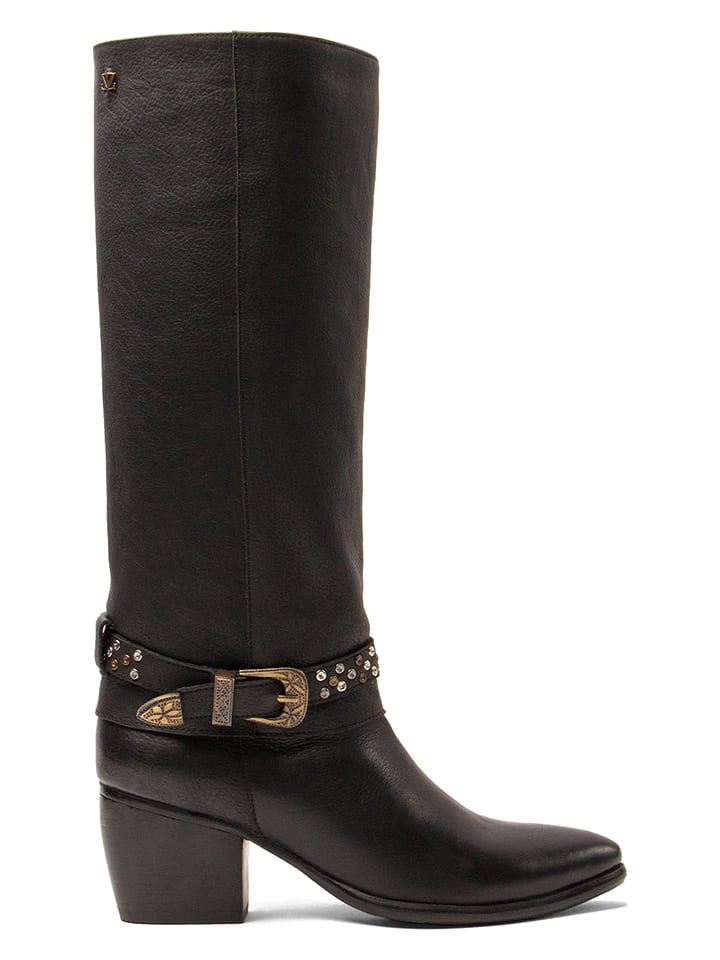 Lazamani Skórzane kozaki w kolorze czarnym rozmiar: 39