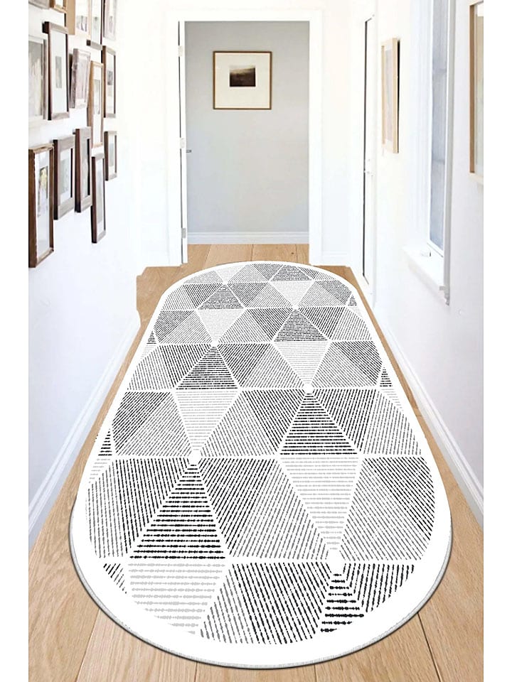 Conceptum Hypnose Dywan "Ecora Oval" w kolorze biało-szarym rozmiar: 120x180 cm