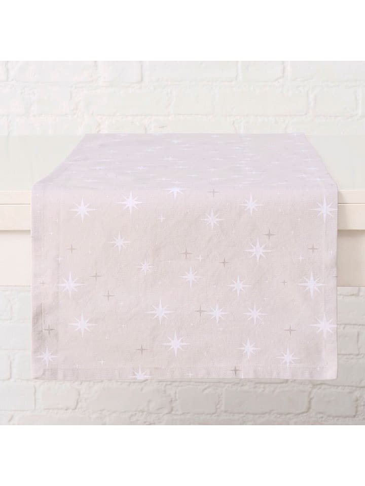 Boltze Bieżnik "Starla" w kolorze biało-jasnoróżowym - 140 x 40 cm rozmiar: onesize