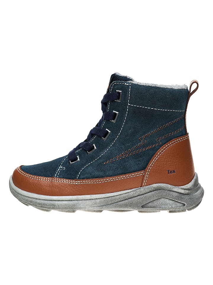 lamino Skórzane botki w kolorze granatowym rozmiar: 30