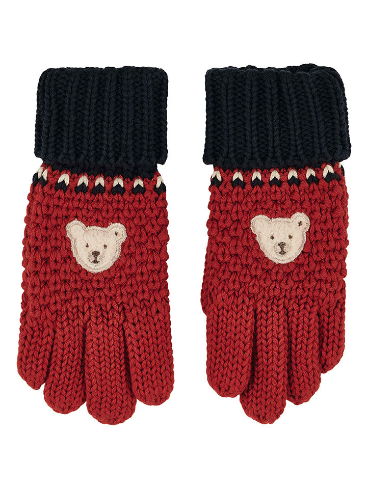 Steiff Rękawiczki w kolorze czarno-czerwonym rozmiar: 92/98