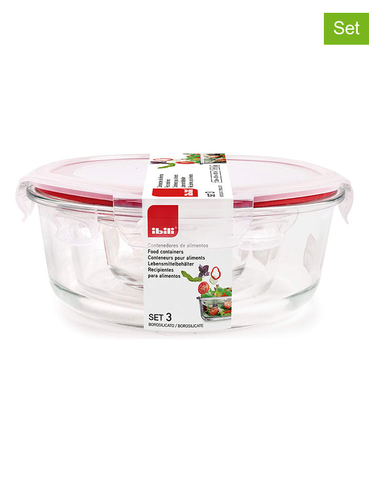 Ibili Pojemniki (3 szt.) w kolorze czerwonym rozmiar: onesize