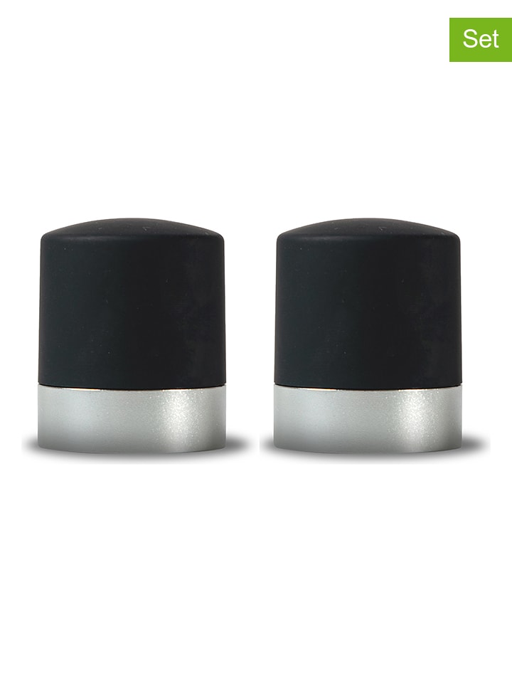 Sagaform Korki (2 szt.) w kolorze czarnym do wina - 4 x 4,5 cm rozmiar: onesize