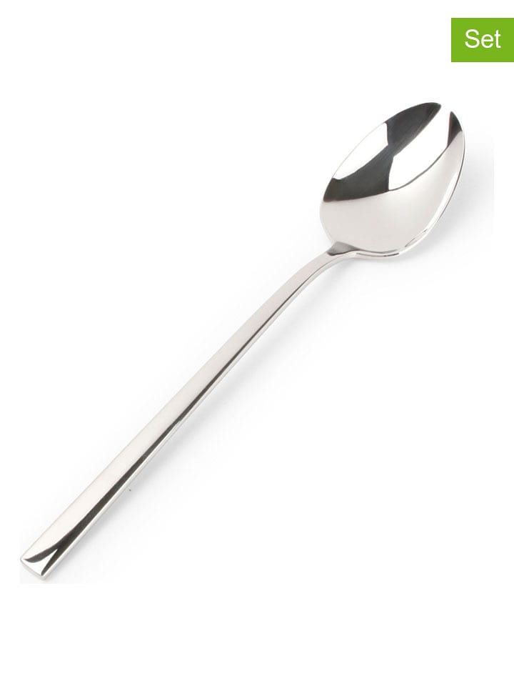 Salt and Pepper Łyżeczki deserowe (6 szt.) "Terno" w kolorze srebrnym - wys. 22,4 cm rozmiar: onesize