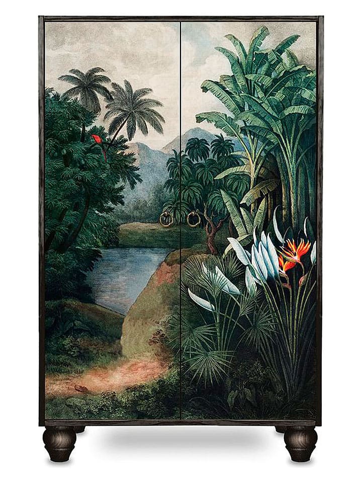 Madre Selva Szafa "Tropical Jungle" w kolorze zielonym - 75 x 127 x 45 cm rozmiar: onesize
