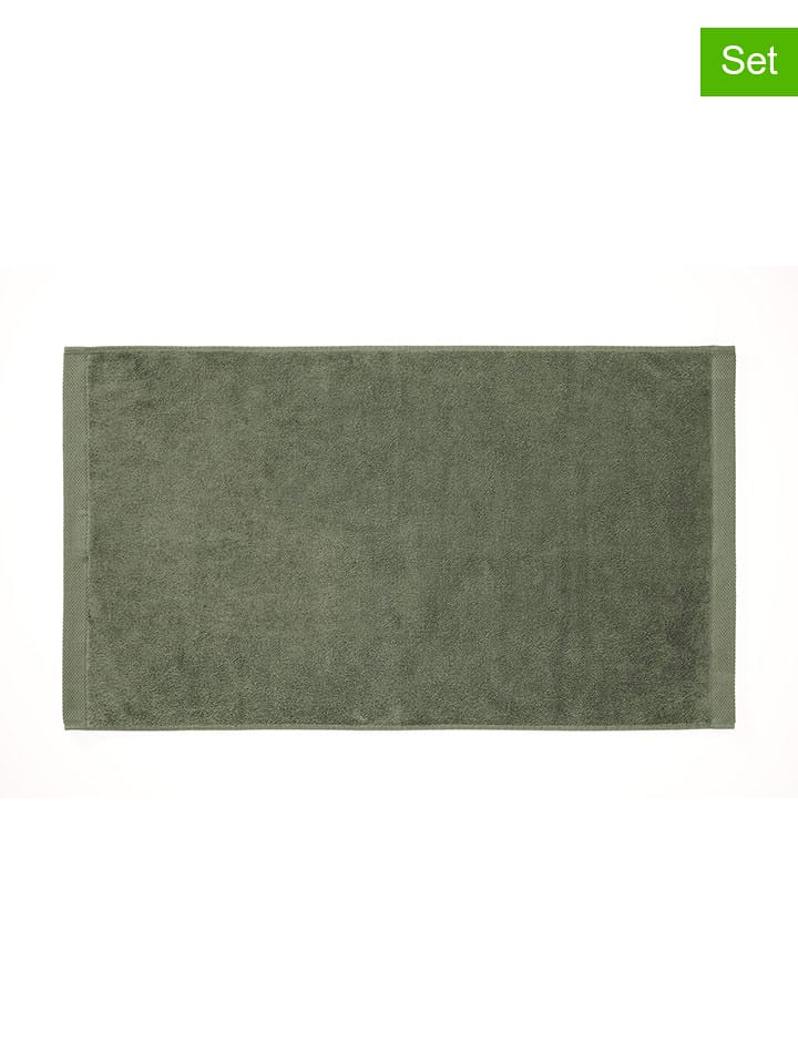 HNL Ręczniki kąpielowe (2 szt.) "Premium" w kolorze khaki rozmiar: 60x110 cm