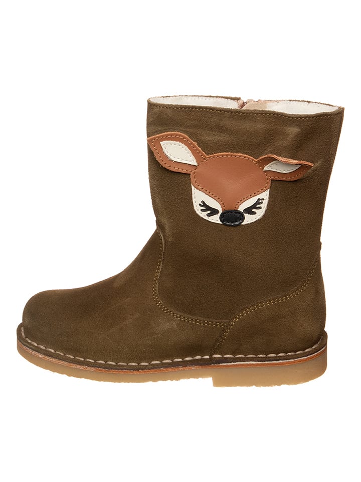 kmins Skórzane botki zimowe w kolorze brązowym rozmiar: 27