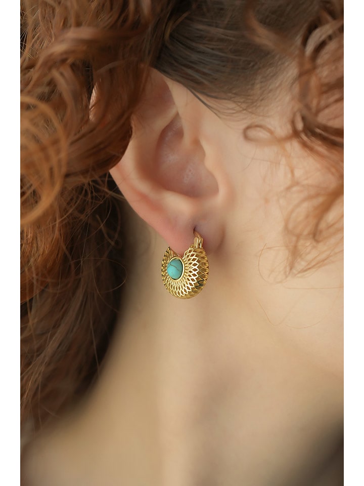 L'Atelier de Gaia Pozłacane kolczyki z turkusami rozmiar: onesize