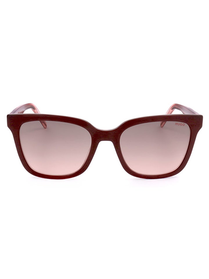 HUGO Damskie okulary przeciwsłoneczne w kolorze bordowo-jasnoróżowym rozmiar: 54