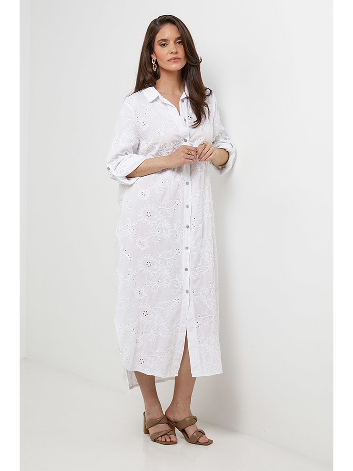 Rodier Lin Lniana sukienka w kolorze białym rozmiar: XL/XXL