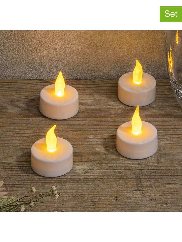 Nordheim Podgrzewacze LED (4 szt.) w kolorze białym - wys. 4 x Ø 4 cm rozmiar: onesize