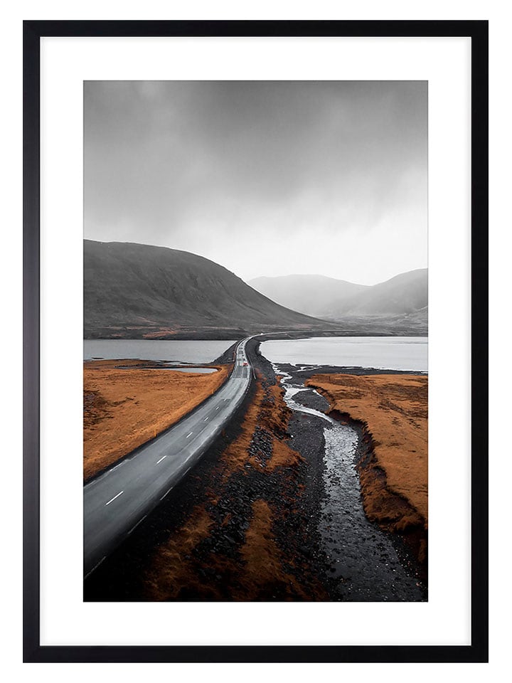 Ars Longa Druk artystyczny "Mountain Road On The Water" w ramce - 70 x 50 cm rozmiar: onesize