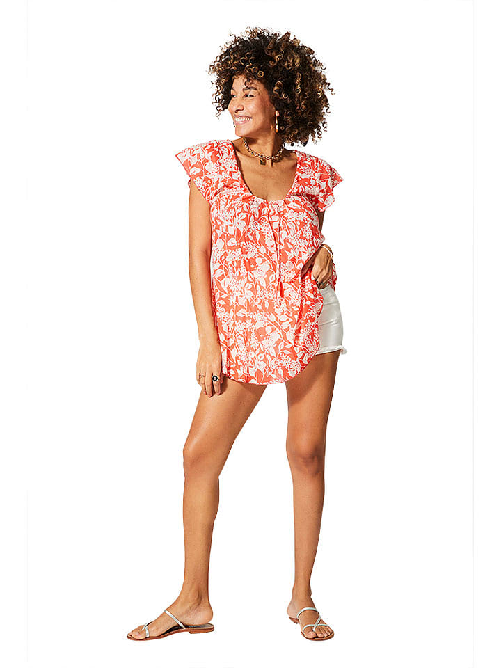 Aller Simplement Bluzka w kolorze pomarańczowo-białym rozmiar: 38/40