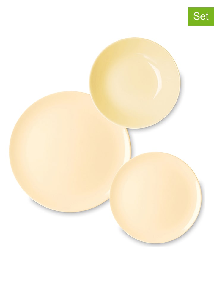 Trendy Kitchen by EXCÉLSA 18-częściowy zestaw talerzy "New Cream" w kolorze kremowym rozmiar: onesize