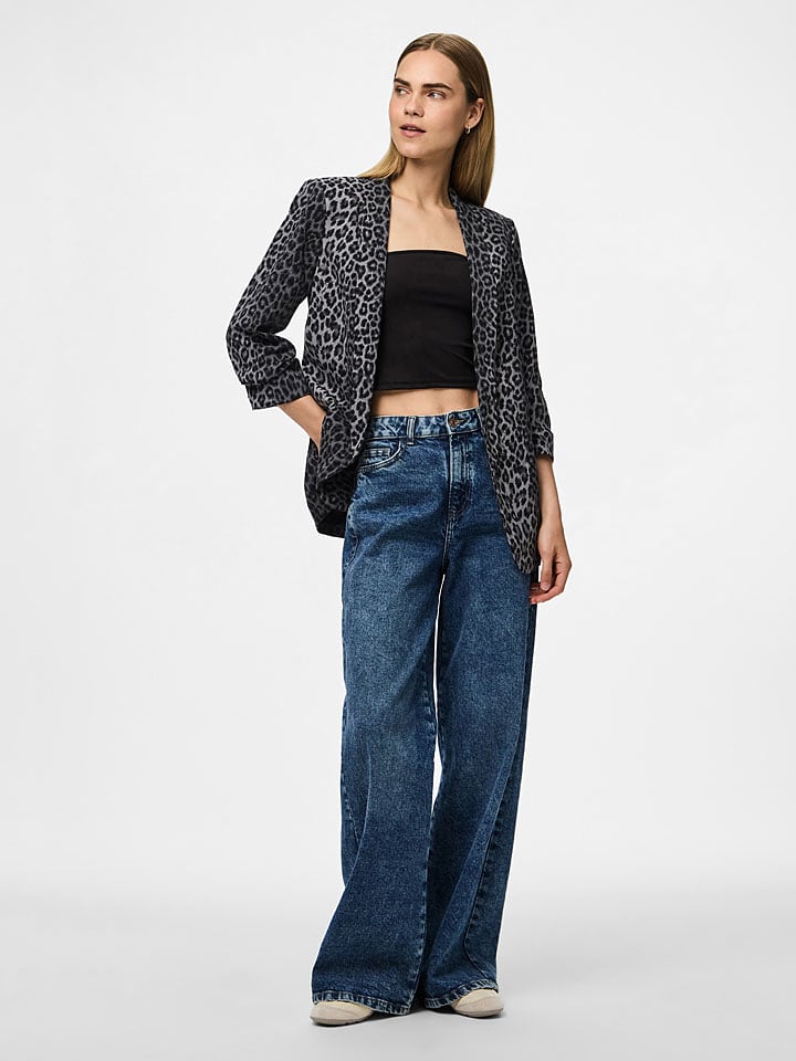 Pieces Blezer "Bosella" w kolorze czarno-szarym rozmiar: XL