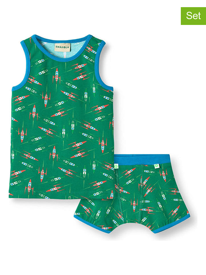 Småfolk 2-częściowy zestaw bielizny w kolorze zielonym rozmiar: 110/116