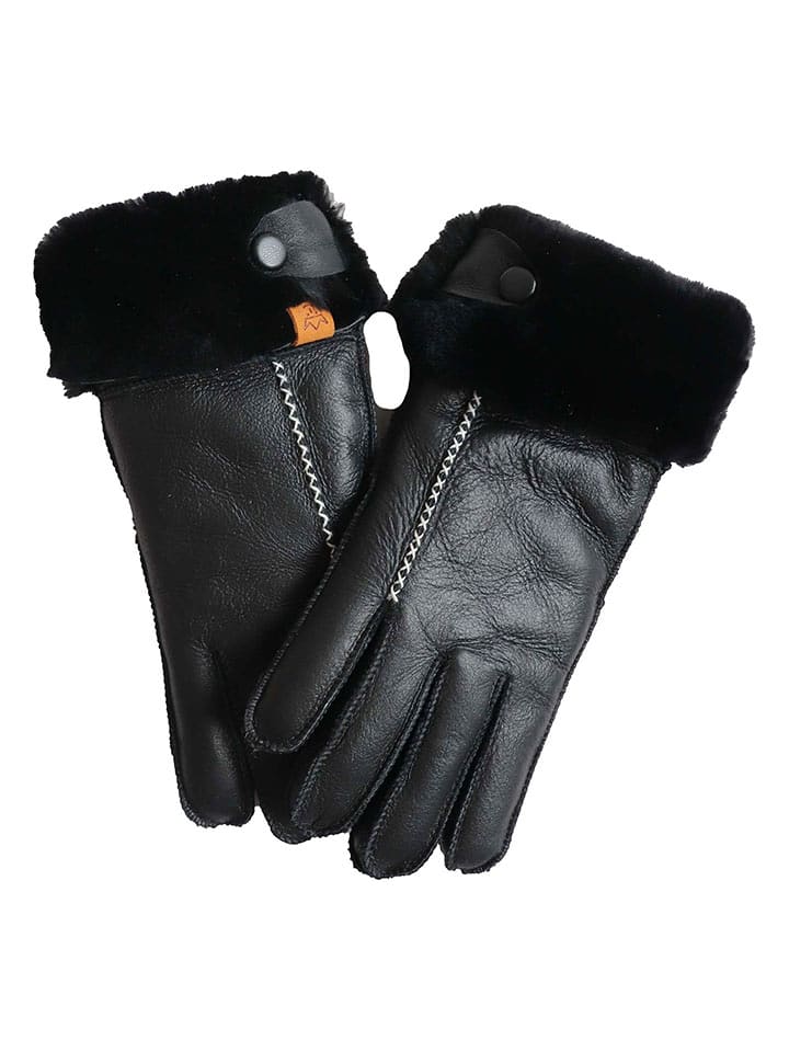Kaiser Naturfellprodukte Wełniane rękawiczki "Lady" w kolorze czarnym rozmiar: 7