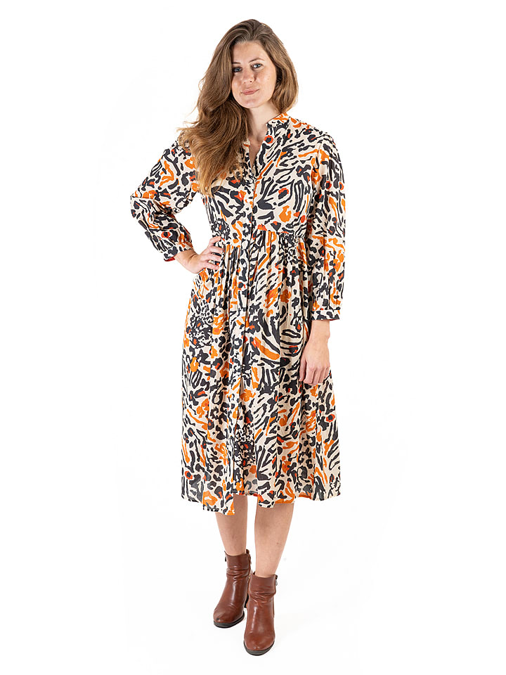 Isla Bonita by SIGRIS Sukienka w kolorze kremowo-czarnym rozmiar: XL