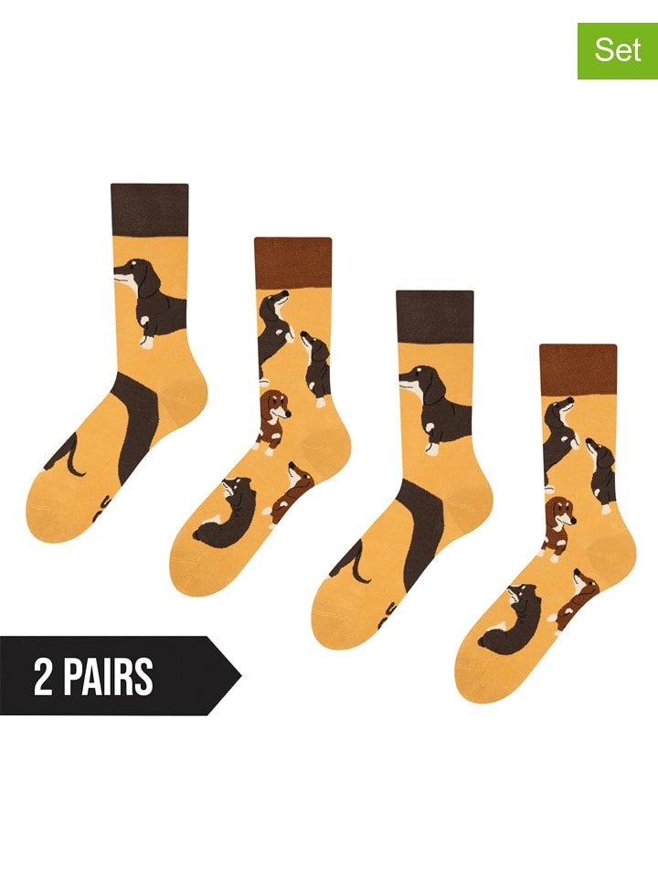 Dedoles Skarpety (2 pary) w kolorze jasnobrązowym rozmiar: 43-46