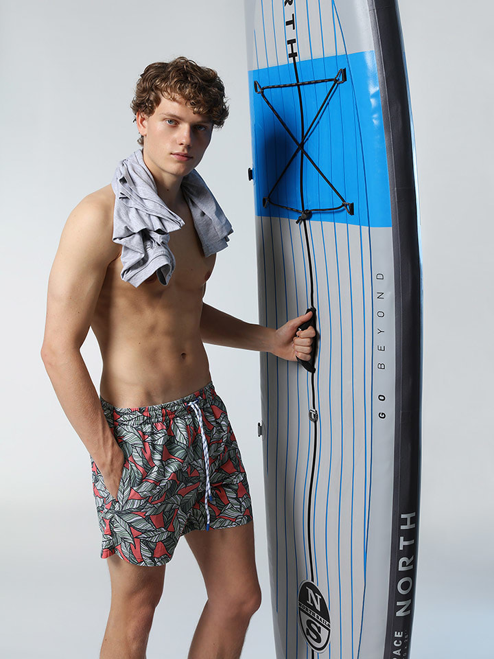 North Sails Szorty kąpielowe "Volley" w kolorze oliwkowo-pomarańczowym rozmiar: L