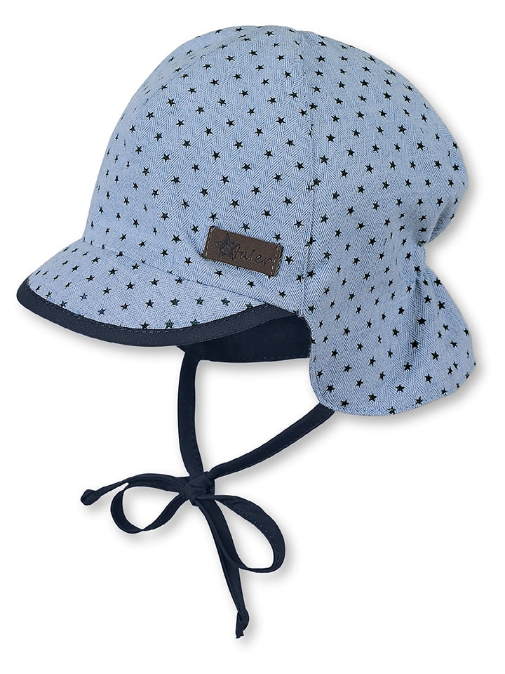 Sterntaler Czapka w kolorze błękitnym z osłoną karku rozmiar: 45 cm