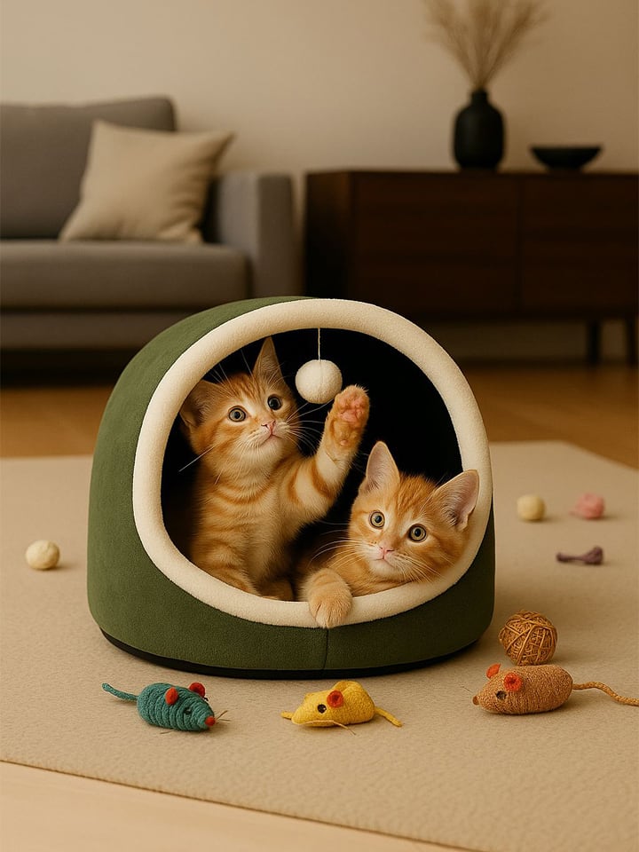 Paws&Whiskers Legowisko "Alaska" w kolorze zielonym dla kota rozmiar: onesize