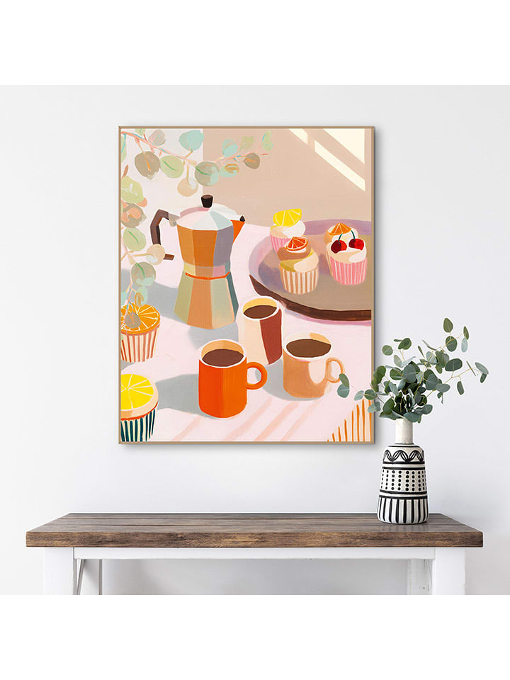 Orangewallz Druk artystyczny "Coffee Scene" w ramce rozmiar: 40x50 cm