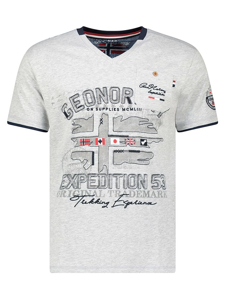 Geographical Norway Koszulka w kolorze szarym rozmiar: S