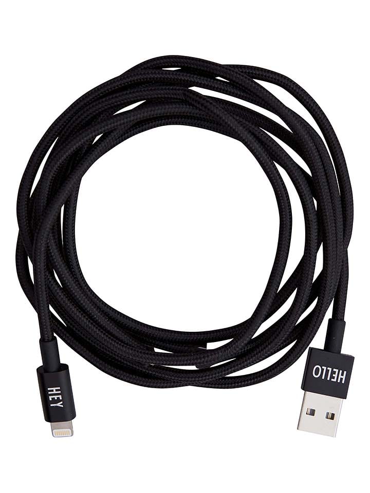 Design Letters Kabel USB-C/Lightning w kolorze czarnym - dł. 185 cm rozmiar: onesize