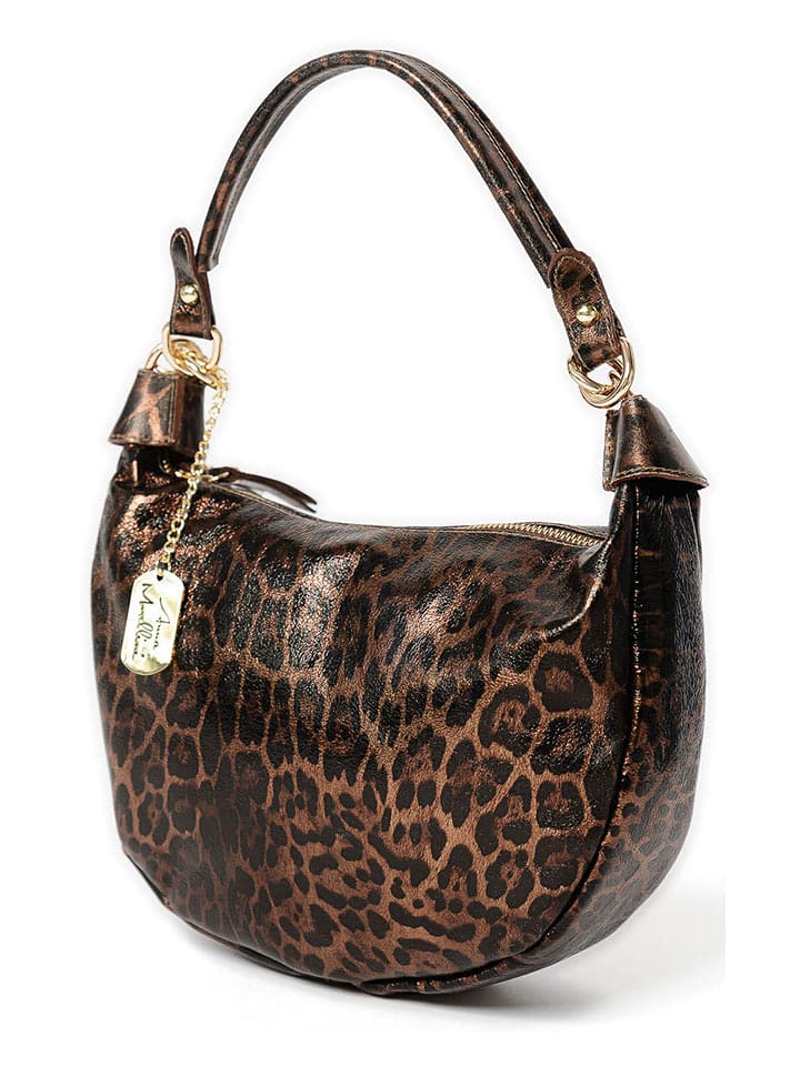 Anna Morellini Skórzana torebka "Crocifissa" w kolorze beżowo-brązowym - 29 x 23 x 10 cm rozmiar: onesize