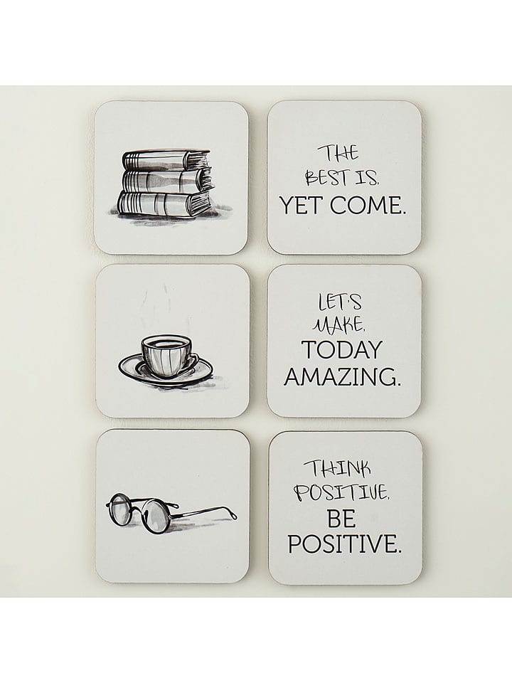 BELLA MAISON Podkładki (6 szt.) w kolorze białym - 10 x 10 cm rozmiar: onesize