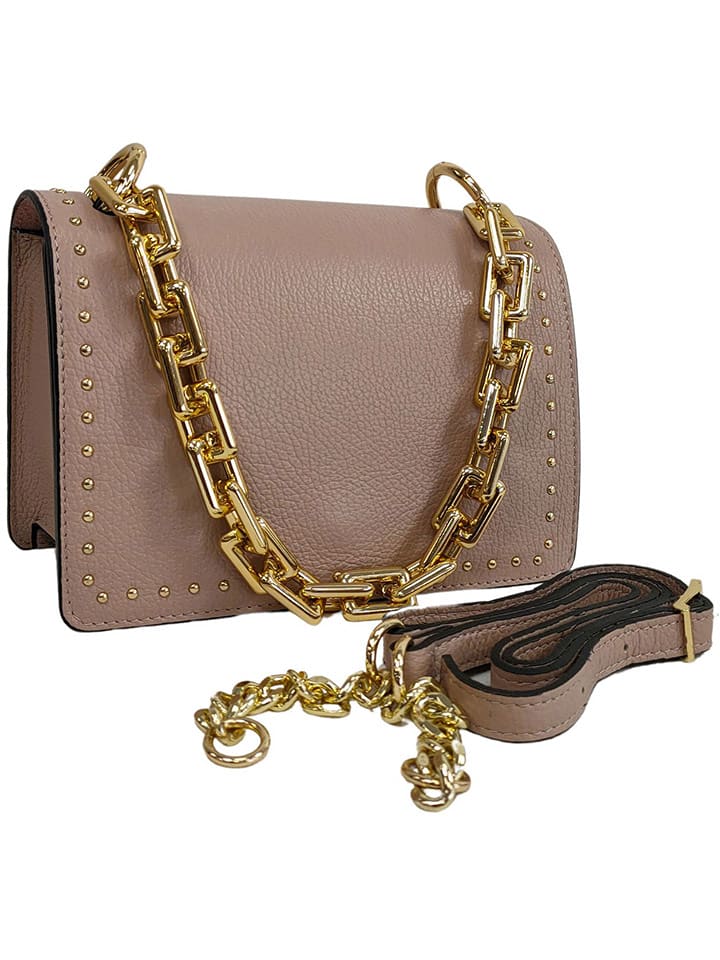 ORE10 Skórzana torebka w kolorze jasnoróżowym - 22 x 17 x 10 cm rozmiar: onesize