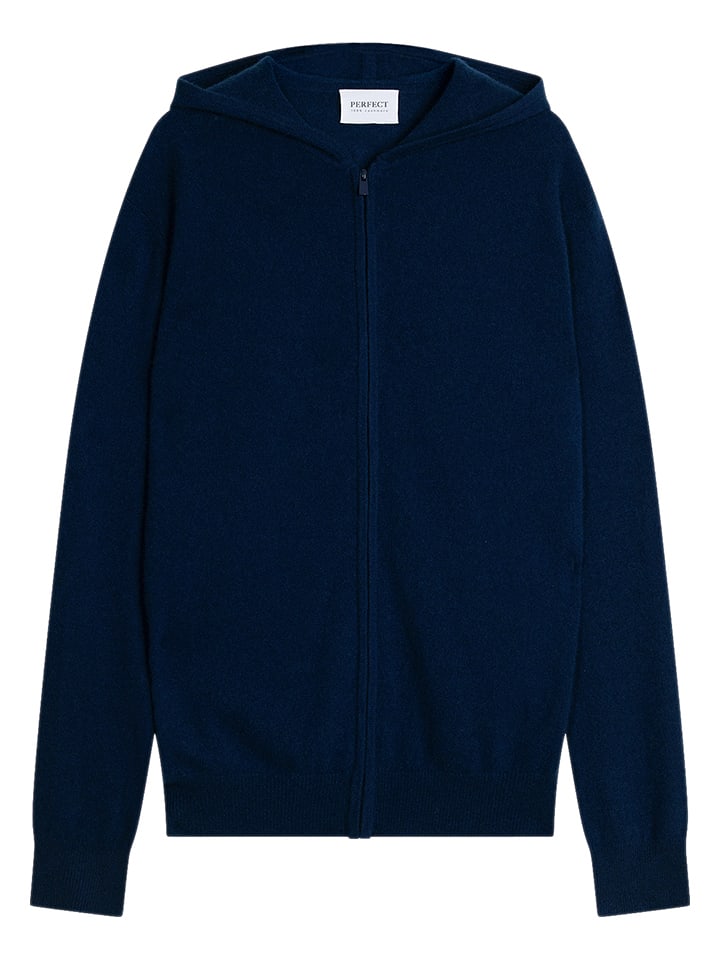 Perfect Cashmere Kaszmirowy kardigan "Eldo" w kolorze granatowym rozmiar: L