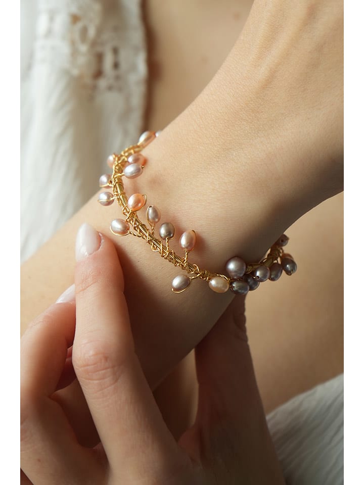Pierres delicates Pozłacana bransoletka z perłami syntetycznymi rozmiar: onesize
